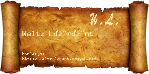 Waltz Lóránt névjegykártya